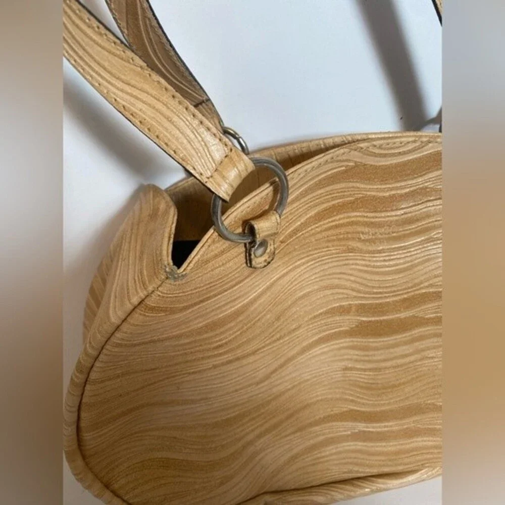 Abaco Paris Textured Tan Oval Shoulder Bag